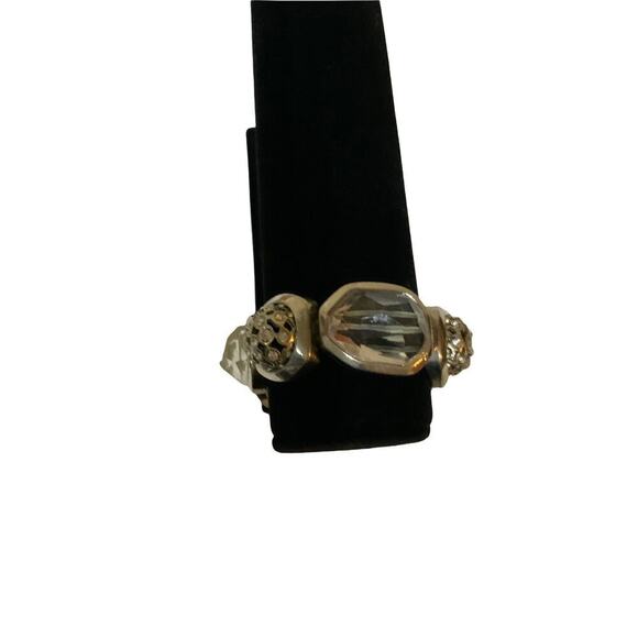 Chico's Oval Crystal Stone Gold Charm Stretch Bracelet Women's Fashion Jewelry - Picture 5 of 9